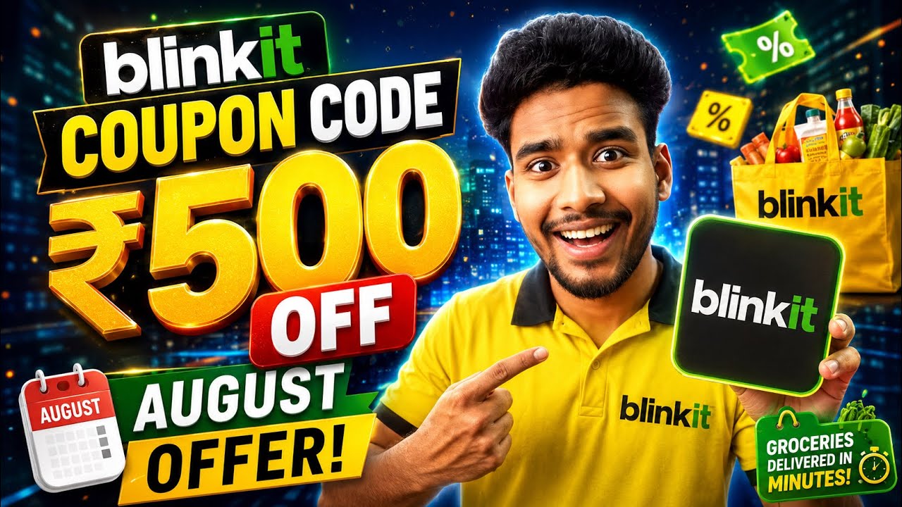 🚀 Blinkit Coupon Code Today | Latest Blinkit Offers & Promo Codes 2026 💛🔥 Save More on Every Order!