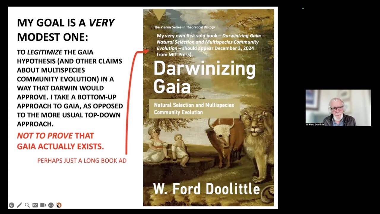 Ford Doolittle, Making Evolutionary Sense of Gaia, PhilInBioMed Seminar