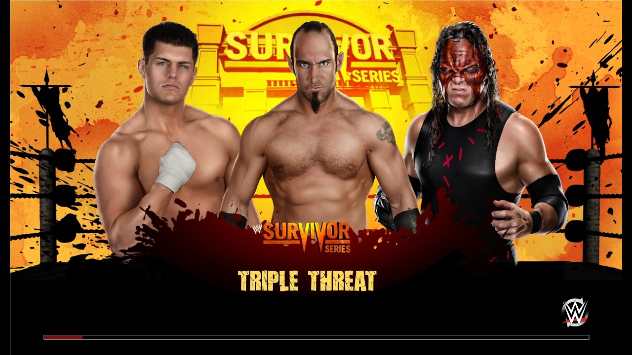 WWE 2k15 Triple Threat (интернациональный пояс) Viktor - Cody Rhodes - Kane