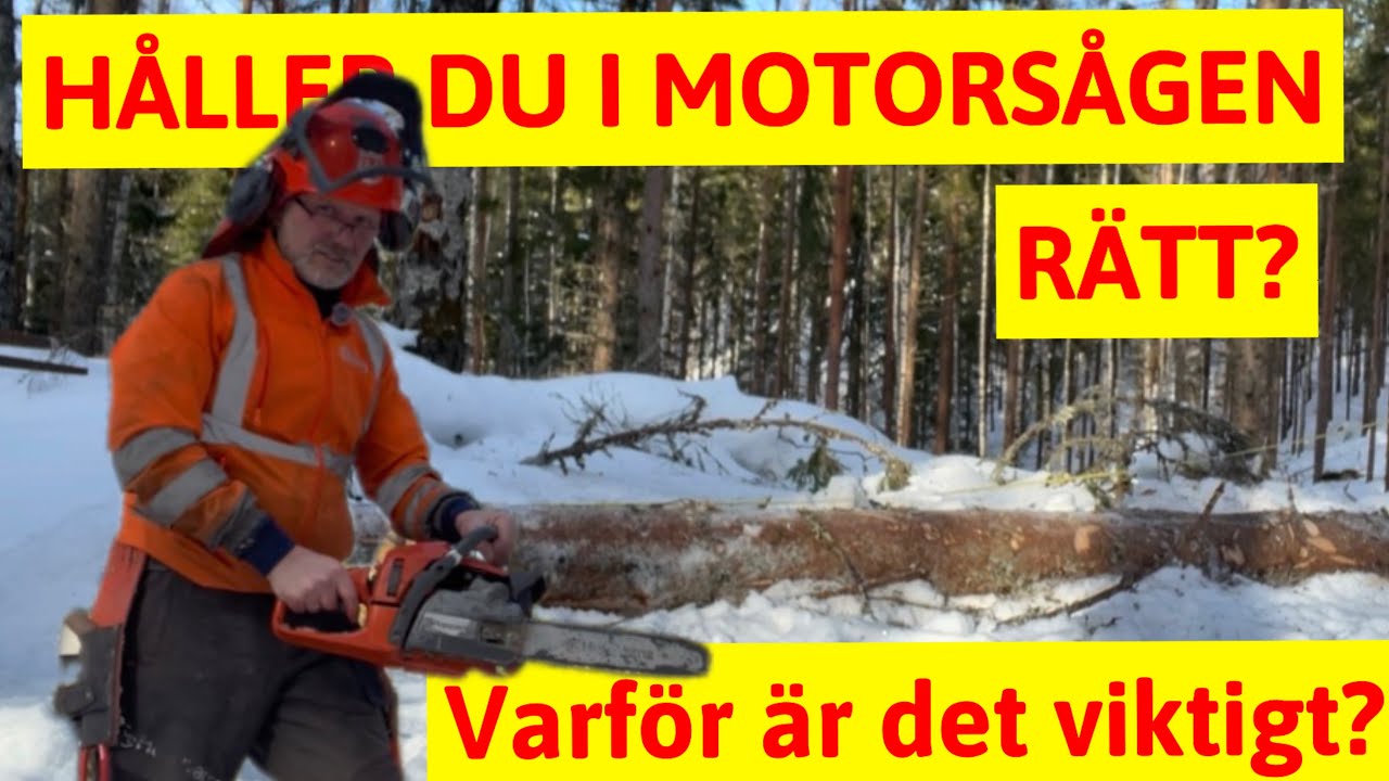 Hur du håller i motorsågen och varför det är viktigt. Motorsåg B