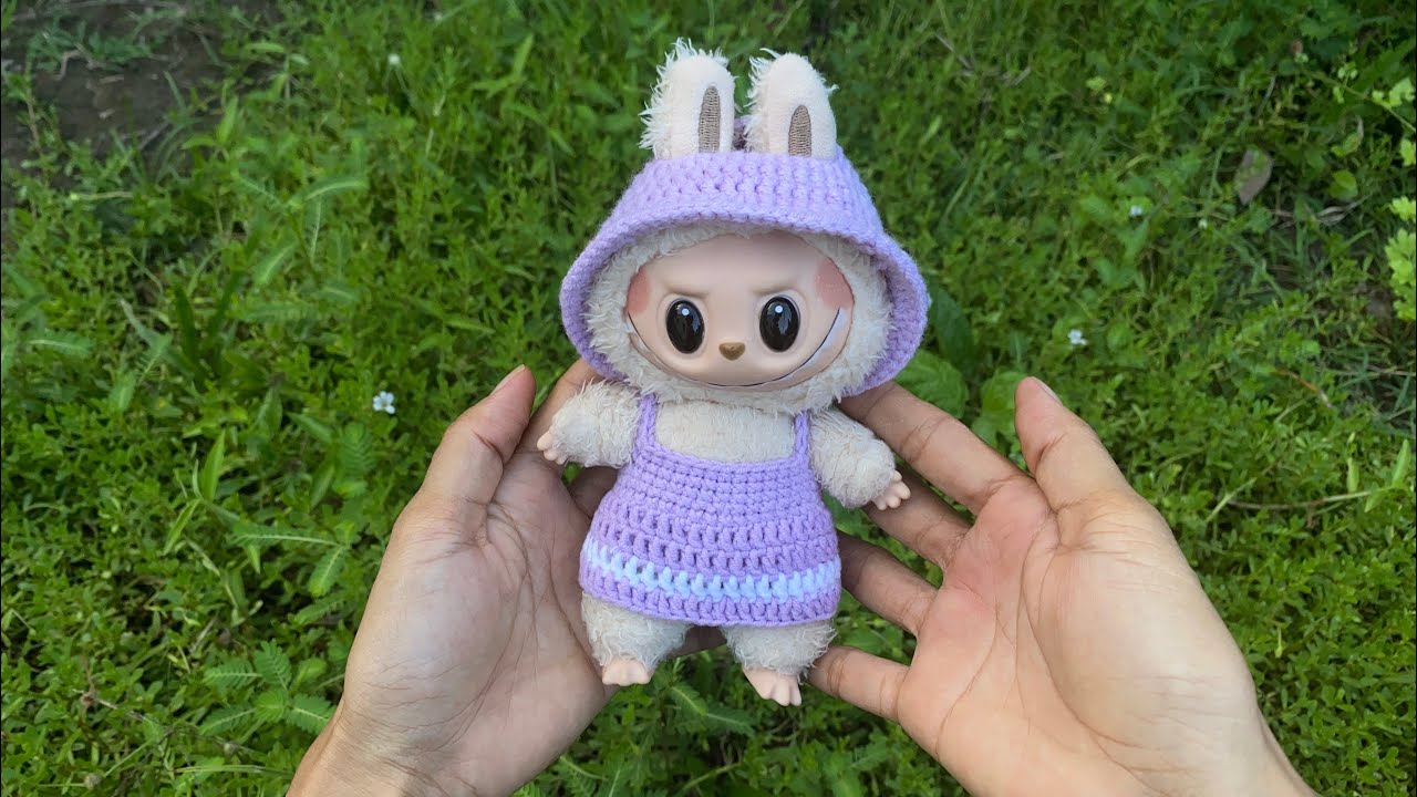 How to crochet basic dress for LaBuBu 17cm/Free pattern/ Friendly for beginner/ Step by step