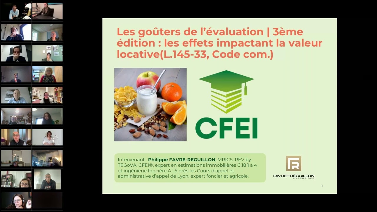 Les goûters de l'évaluation : les effets impactant la valeur locative