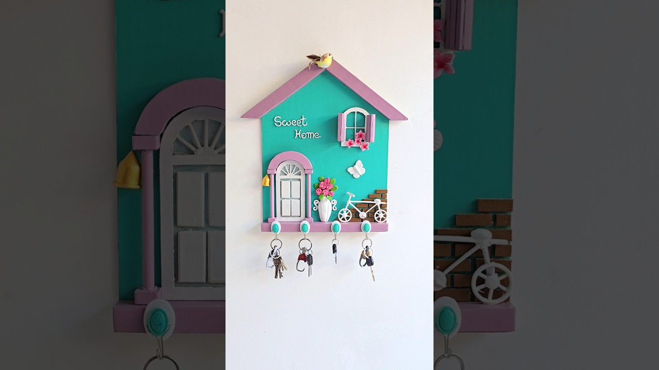 How To Make Key Holder || Wall Hanging Craft Ideas || #shorts #youtubeshorts #wallhanging
