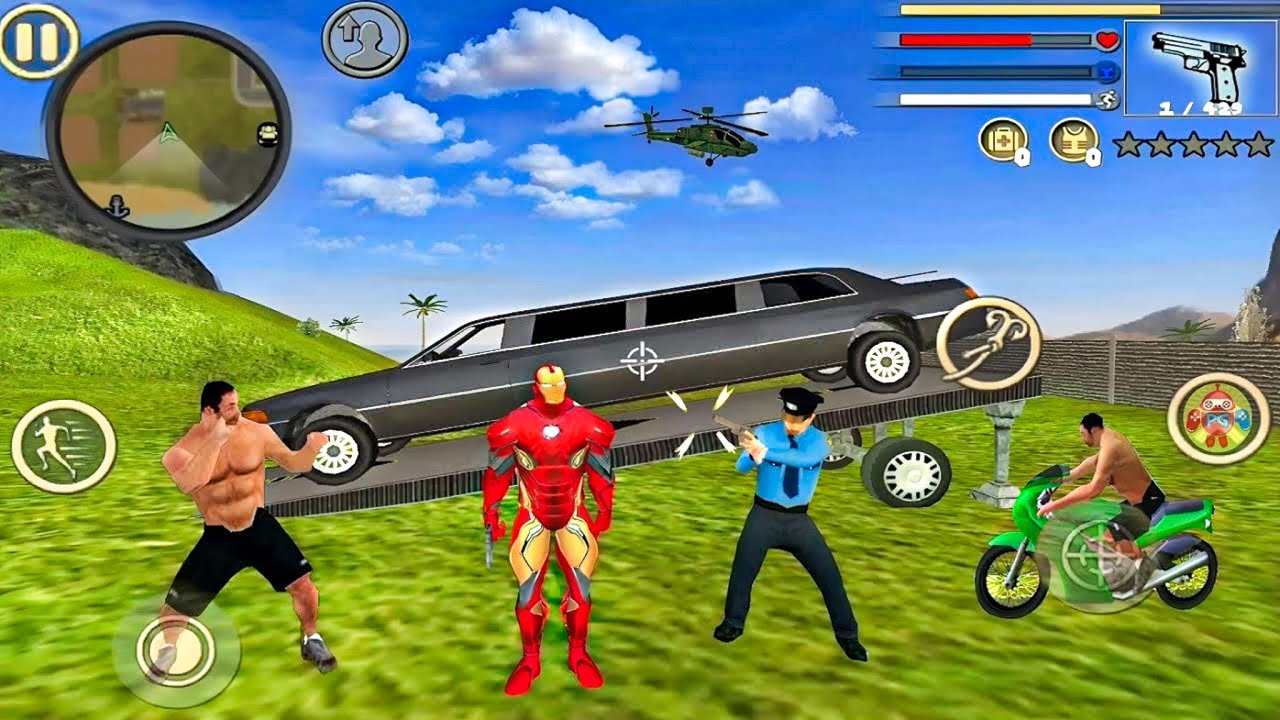 Iron Rope Hero Vice Town - Fun at NY City Limo Car - Android Gameplay