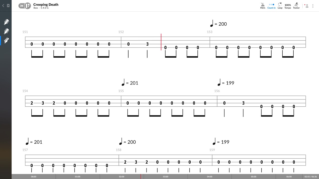 Metallica - Creeping Death (BASS TAB PLAY ALONG)