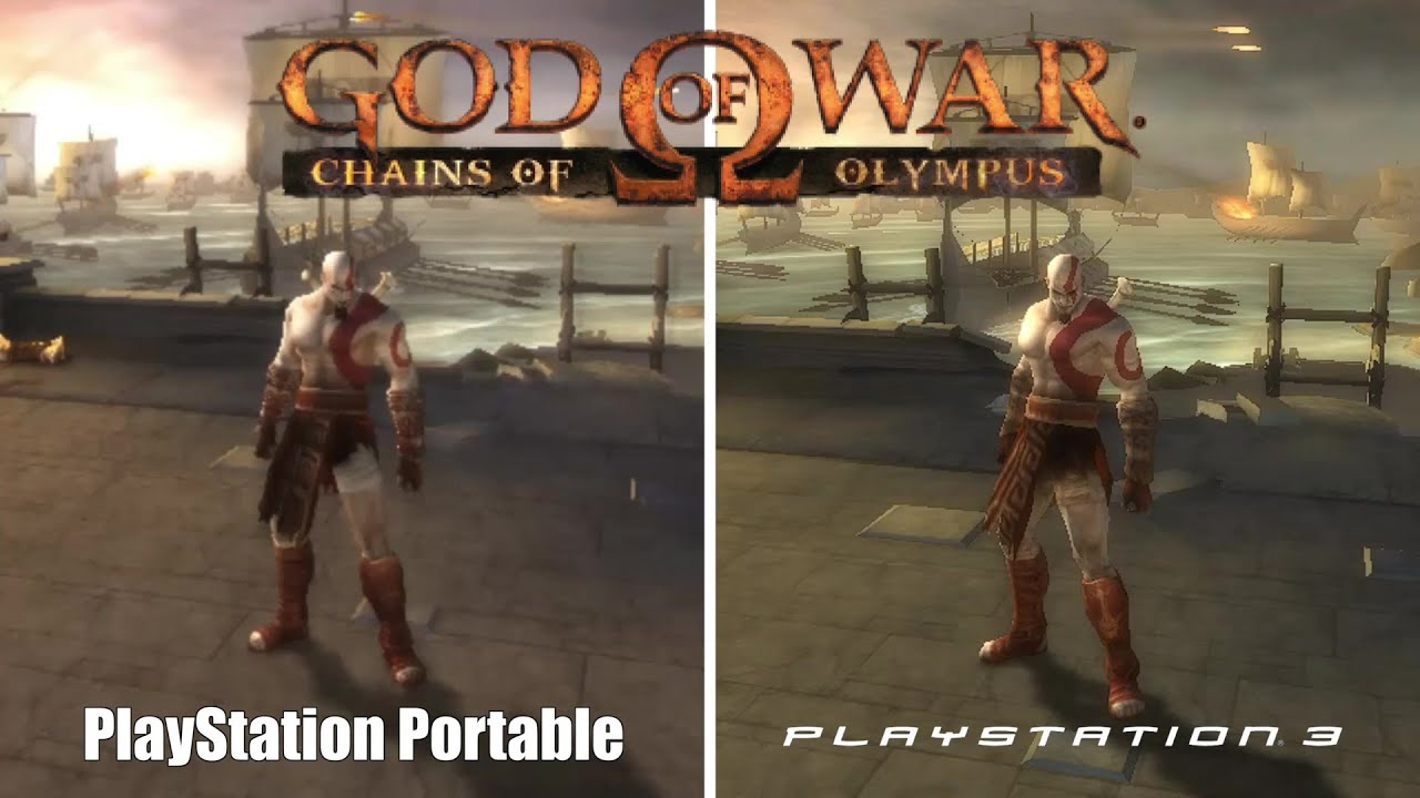 God of War: Chains of Olympus [2008] PSP vs PS3 (Graphics Comparison)