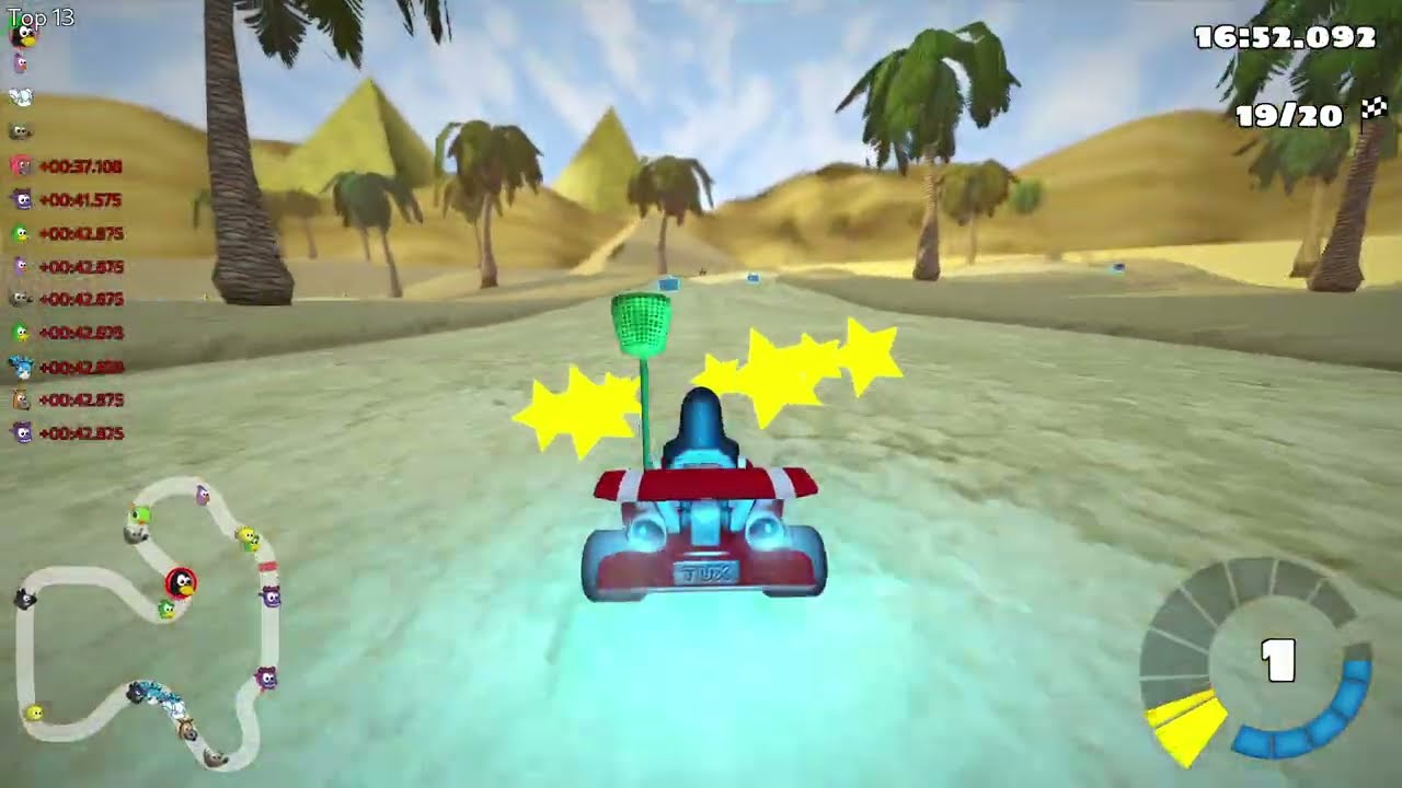 SuperTuxKart - Sand Playground, 20 laps, expert, reverse
