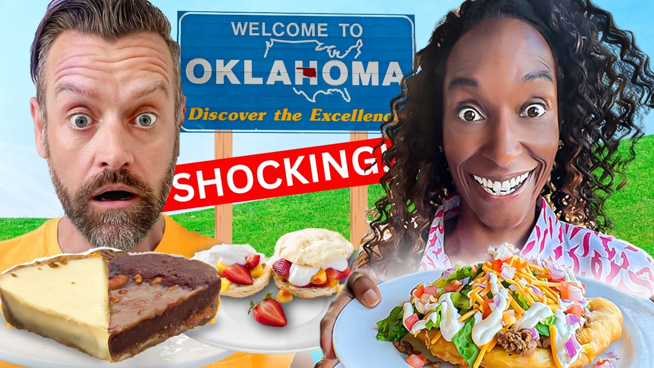 Brits Try Most UNIQUE Foods in Oklahoma!! Fry Bread and MORE on IMPOSSIBLE $100 Food Tour!!