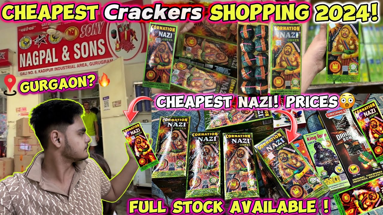 Cheapest Crackers shopping from gurgaon 🔥|| nagpal and sons 😍 || nazi new rates? || cock 60% off