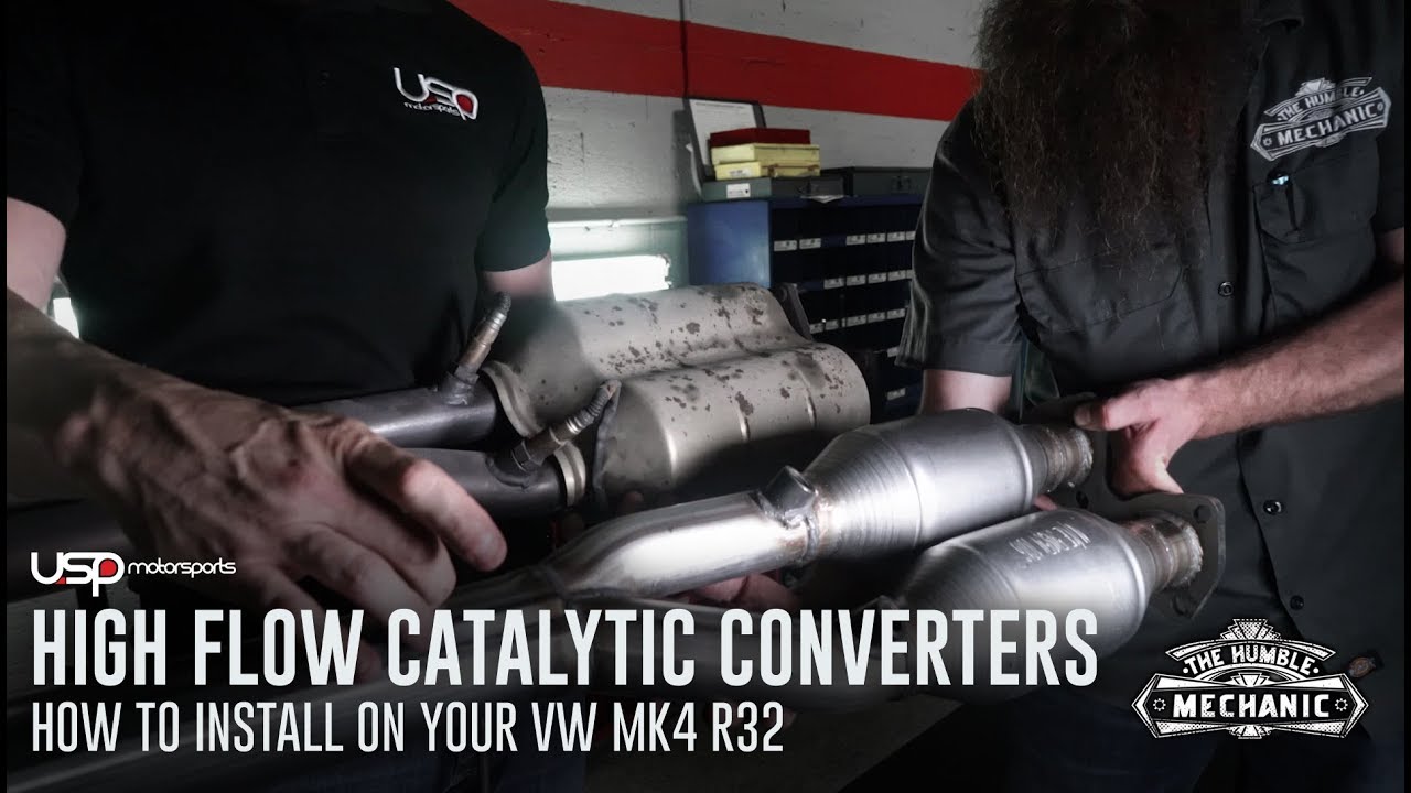Установка каталитического нейтрализатора VW MK4 R32 High Flow при участии HumbleMechanic // USP M...