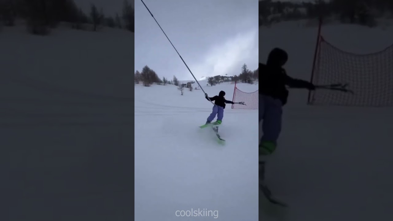 Skier does a weird trick 😮 | #shorts