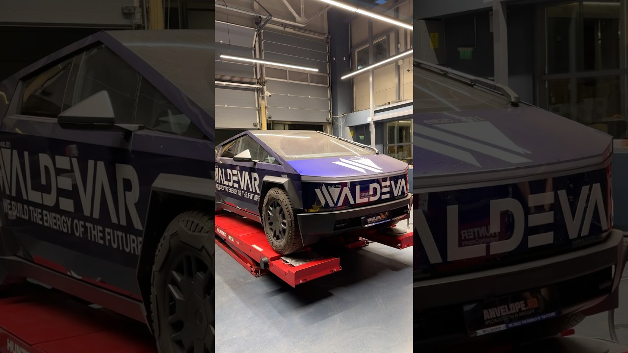 New car in town ​#wheelalignment #cybertruck #tesla #tireshop #wheels