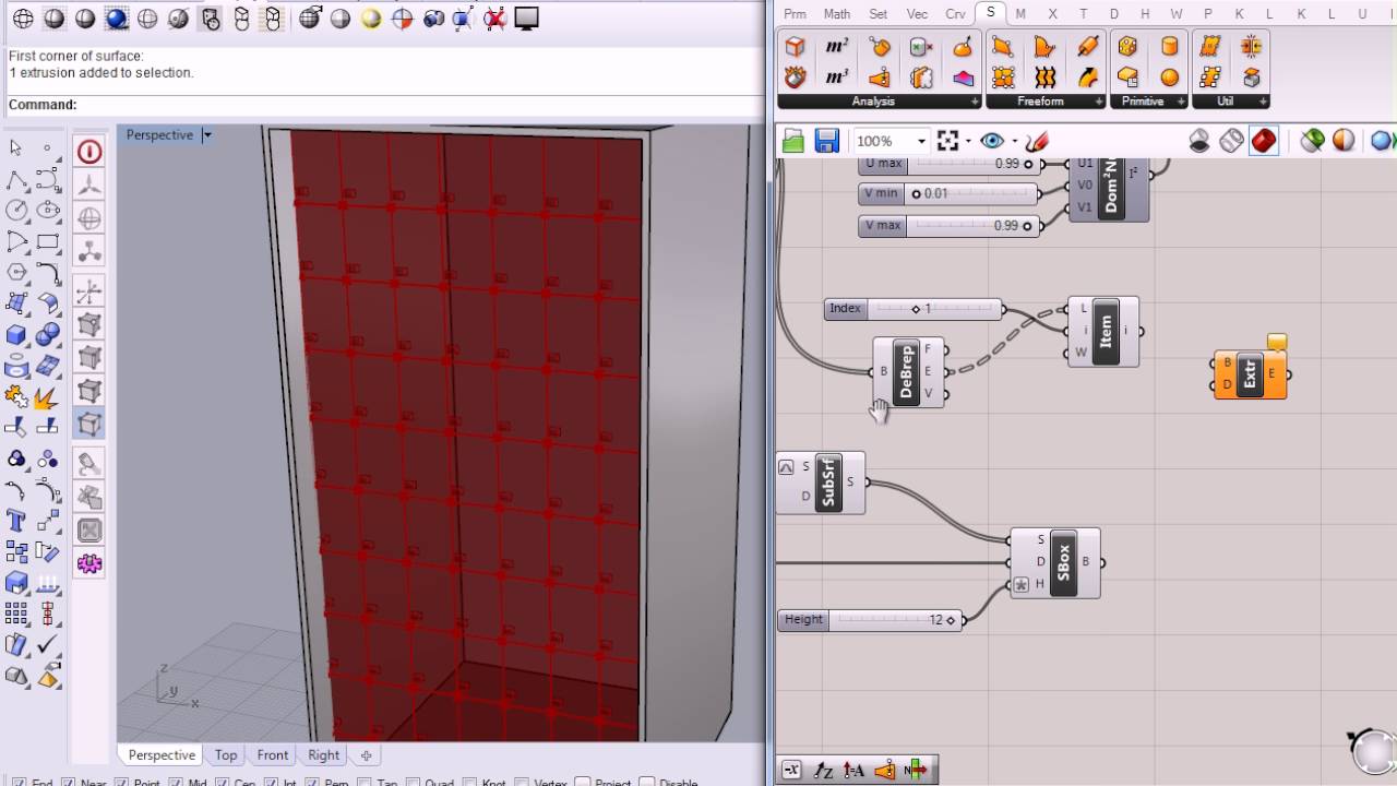 57 - Grasshopper - Apply Hardware to Glass Fin and Create Use Object