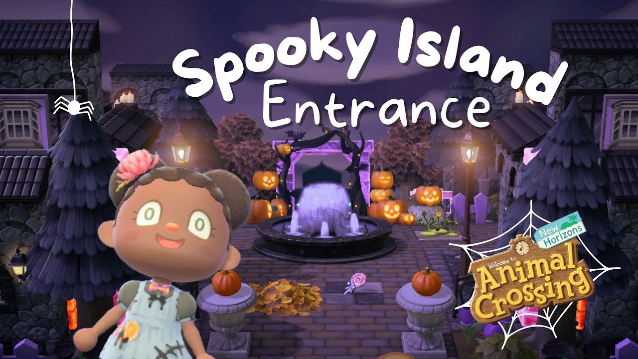 SPOOKY HALLOWEEN ISLAND Entrance | Speed build// Animal Crossing New Horizons