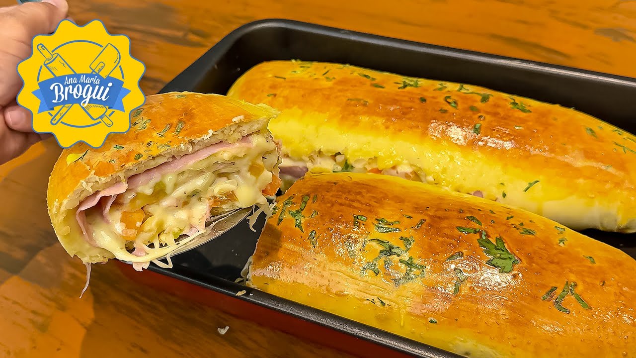 COMO FAZER ROCAMBOLE SALGADO DE PRESUNTO E QUEIJO | A MELHOR RECEITA | Ana Maria Brogui
