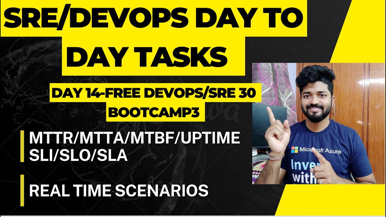 DAY14 - Daily Activities Of a DevOps/SRE Engineer || MTTR/MTTA/MTBF/UPTIME/SLI/SLO/SLA in 30 minutes