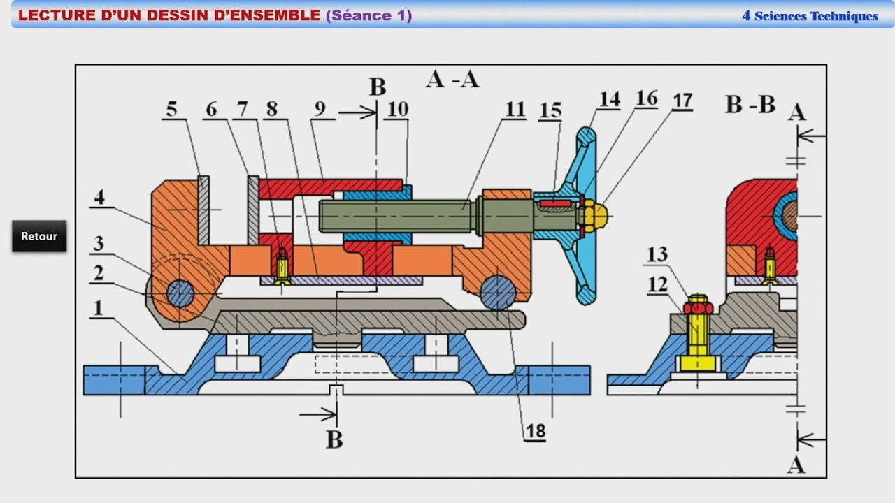 Lecture d'un dessin d’ensemble (1)-  شعبة العلوم التفنية - هندسة آلية -