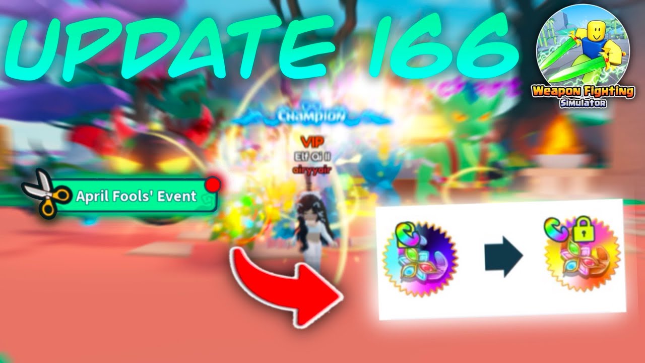 new UPDATE 166 in roblox weapon fighting simulator!