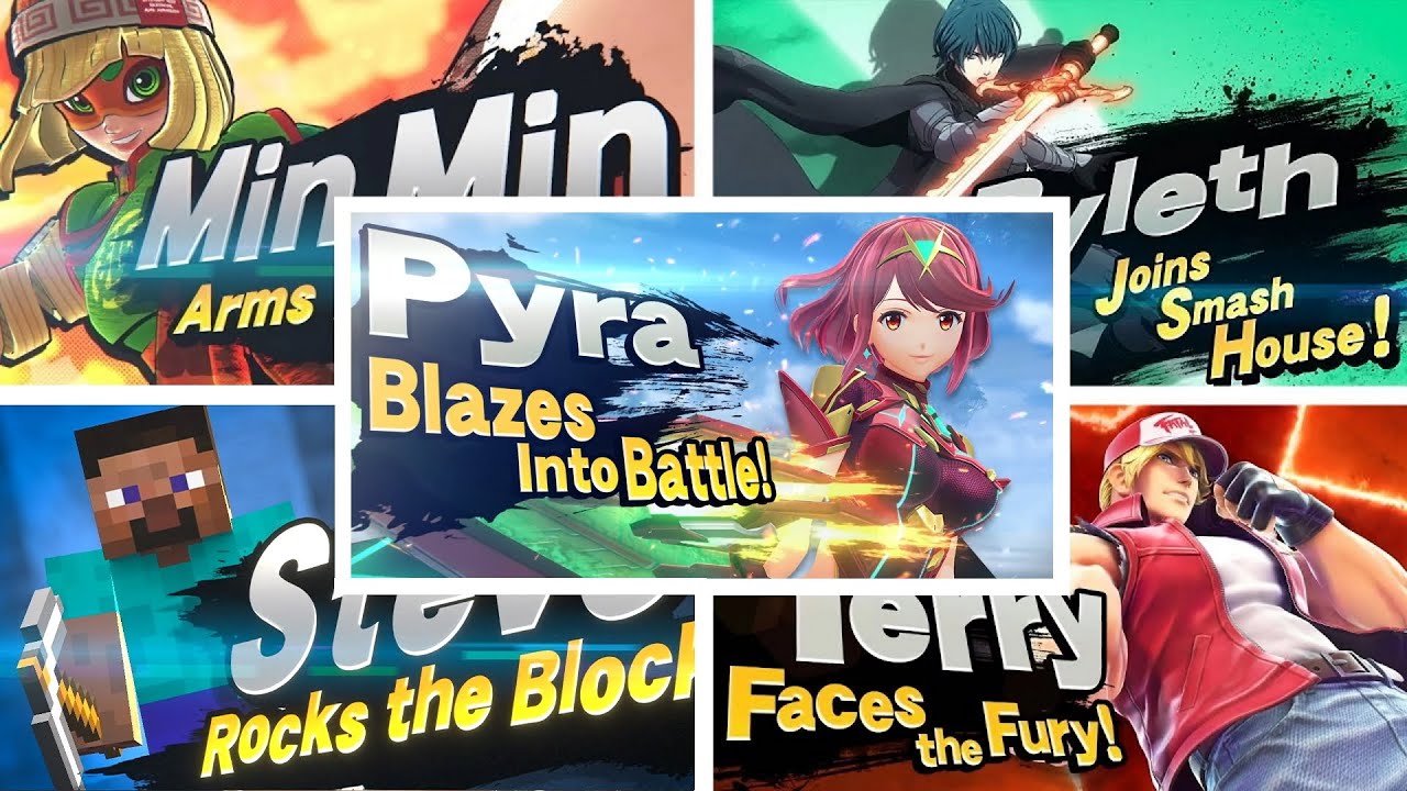 Super Smash Bros Ultimate - All Newcomers Trailers Including Pyra & Mythra