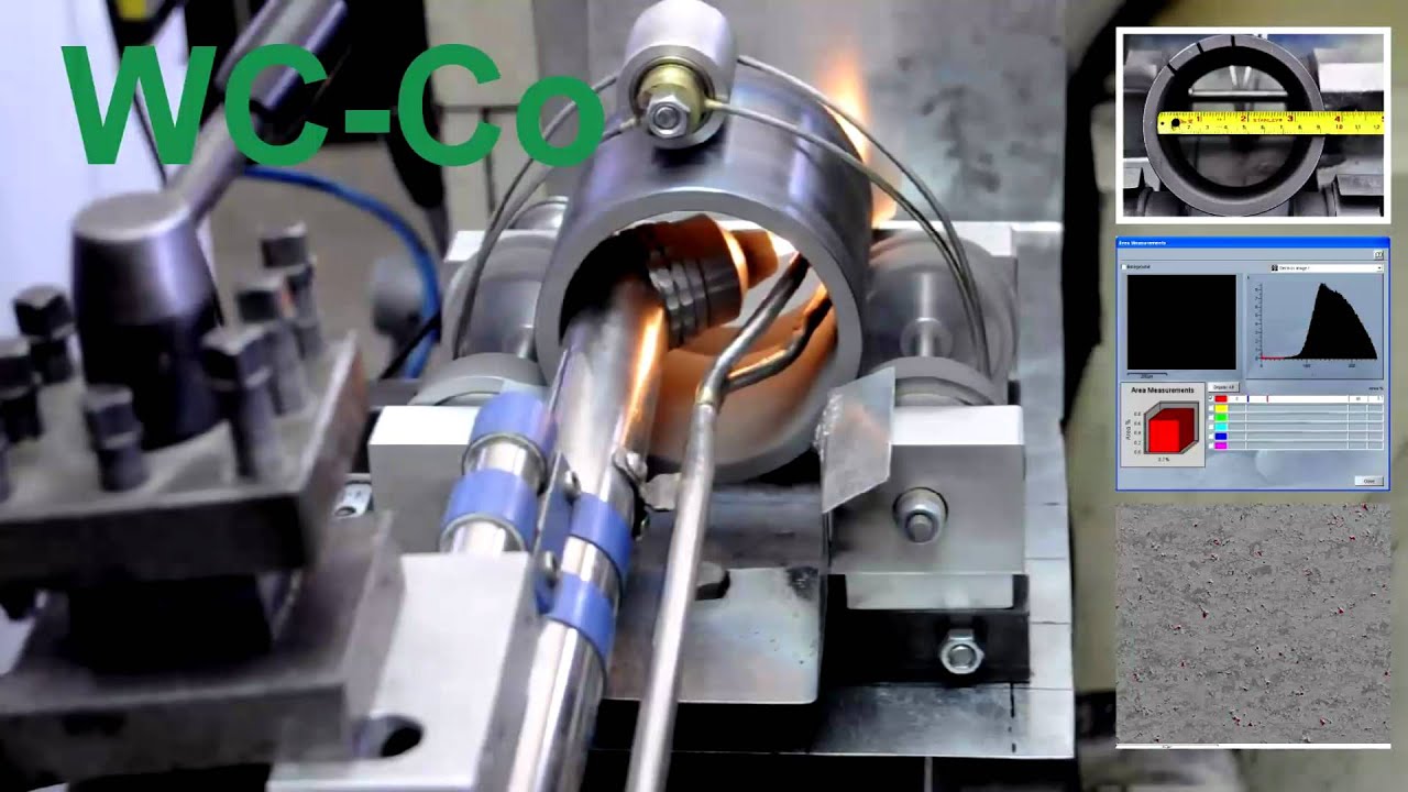 HVOF coating inside the tube with an inner diameter of 85 mm. HVOF equipment supplier
