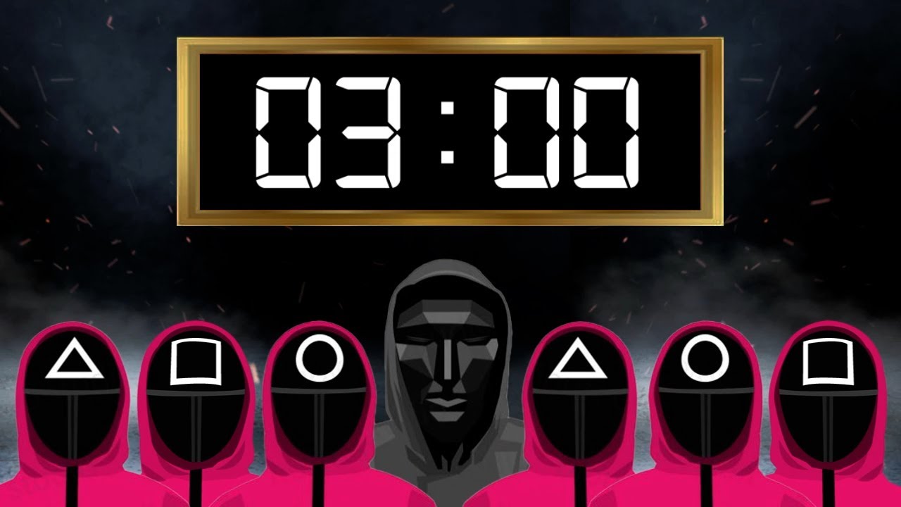 🔴⚫ Cronometro 3 Minutos: de El Juego del Calamar Netflix con música