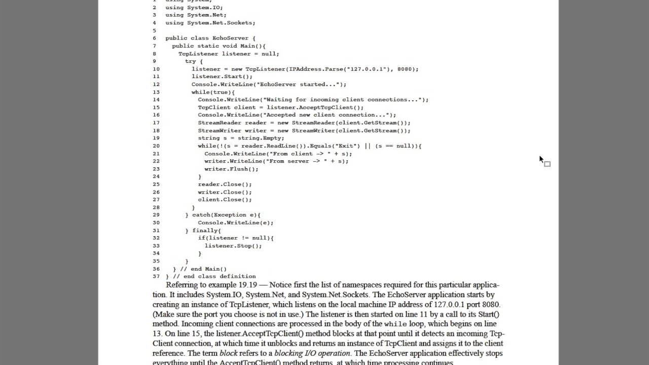C# Network Programming: Intro to TCPListener & TCPClient Classes