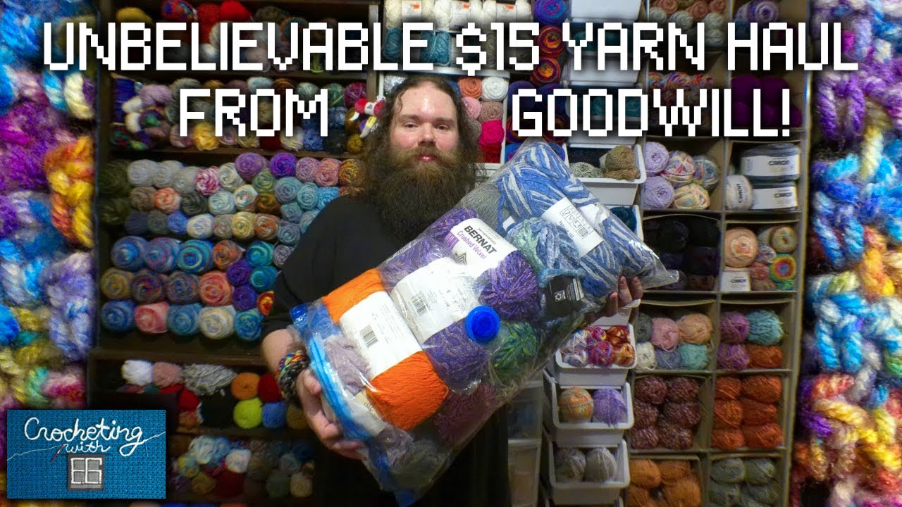UNBELIEVABLE $15 Yarn Haul From Goodwill! | Bernat Crushed Velvet, Big Twist, Ice Yarns, Lion Brand