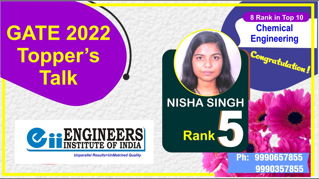GATE-2022 Rank-5 in Chemical Engineering | Topper's Talk NISHA SINGH
