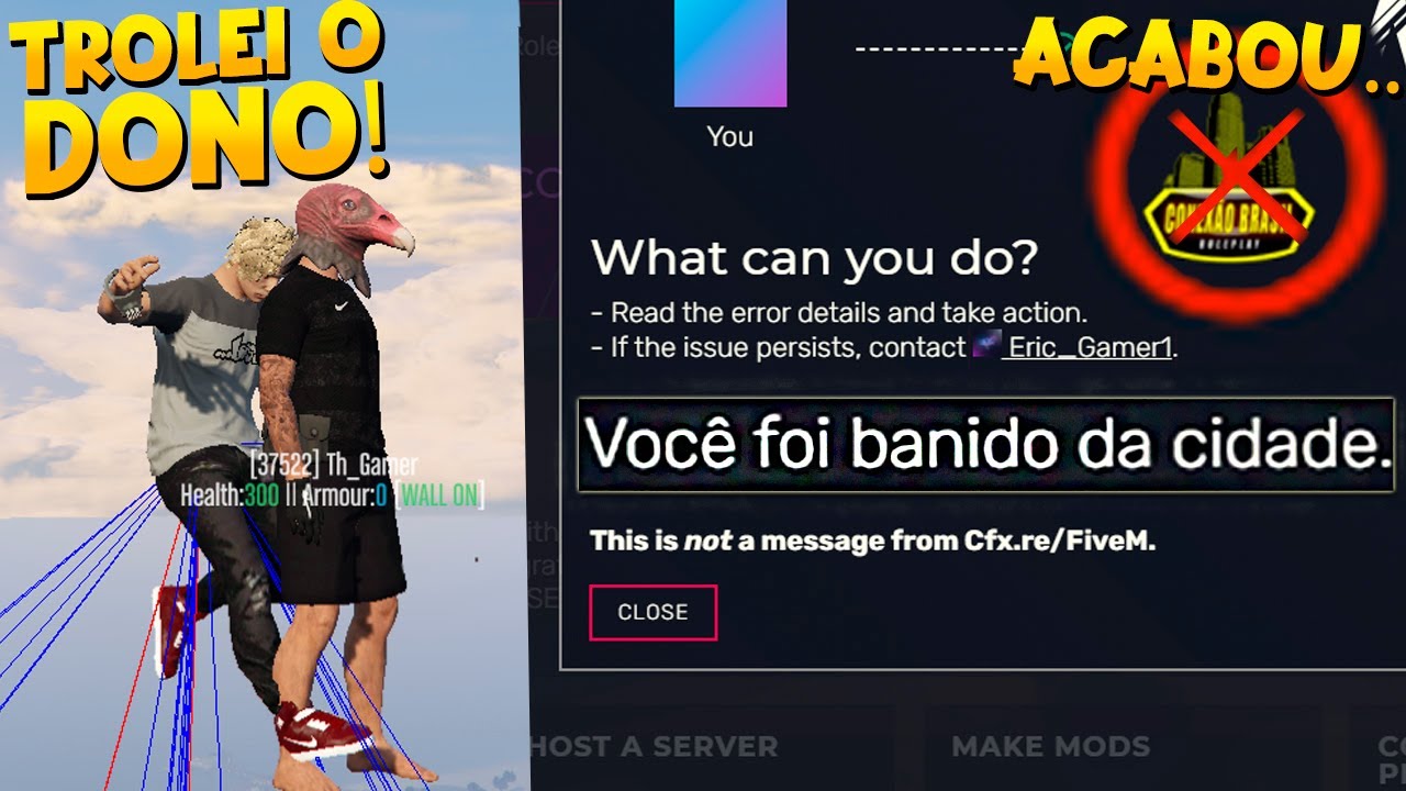 IRRITANDO o DONO do SERVIDOR até ele me BANIR no GTA RP