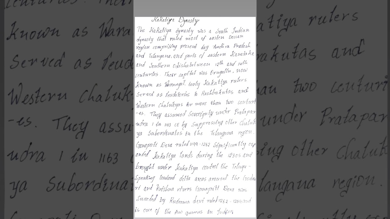 Few points about kakatiya Dynasty#kakatiya#information#handwriting#lucidohandwriting