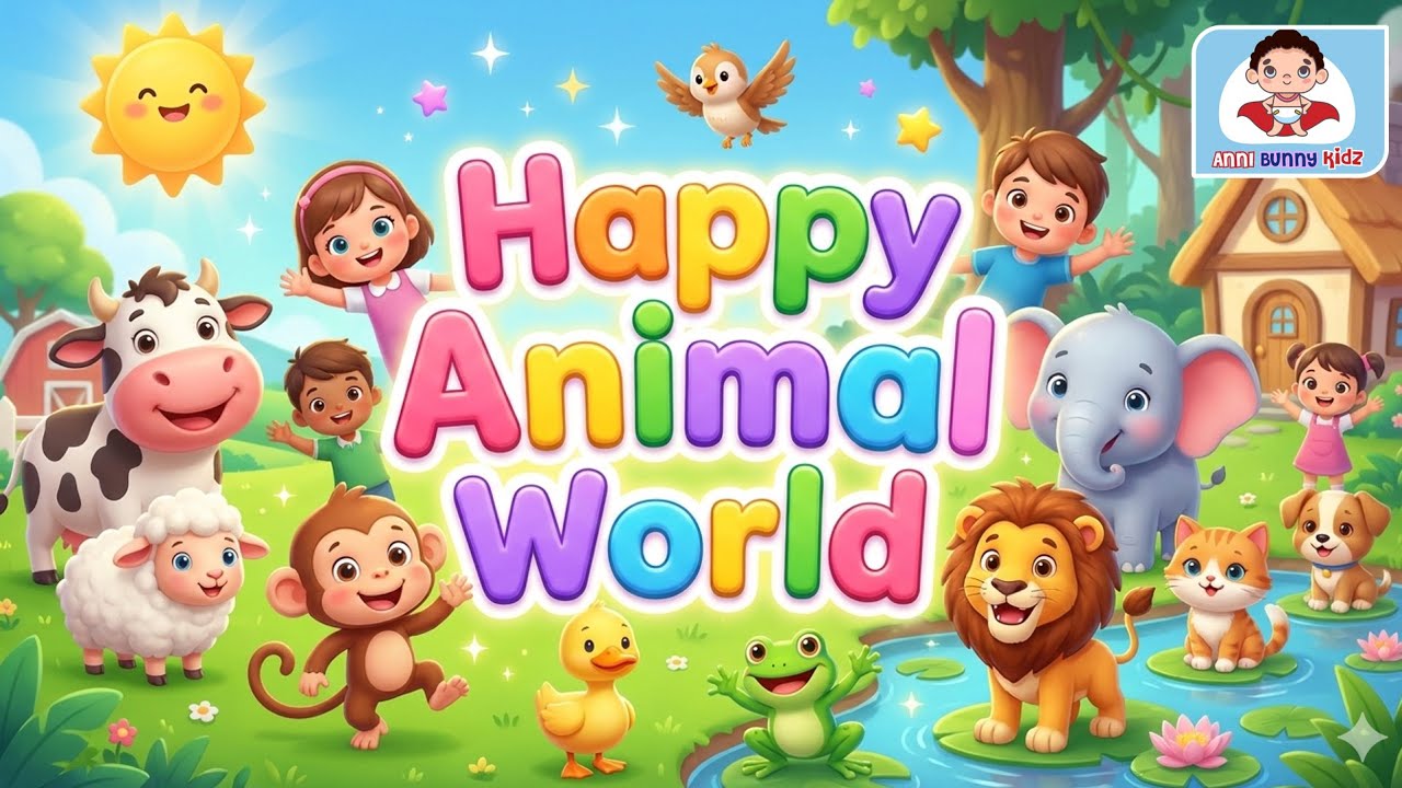 Happy Animal World | Fun Animal Rhymes for Kids | Kids Rhyme