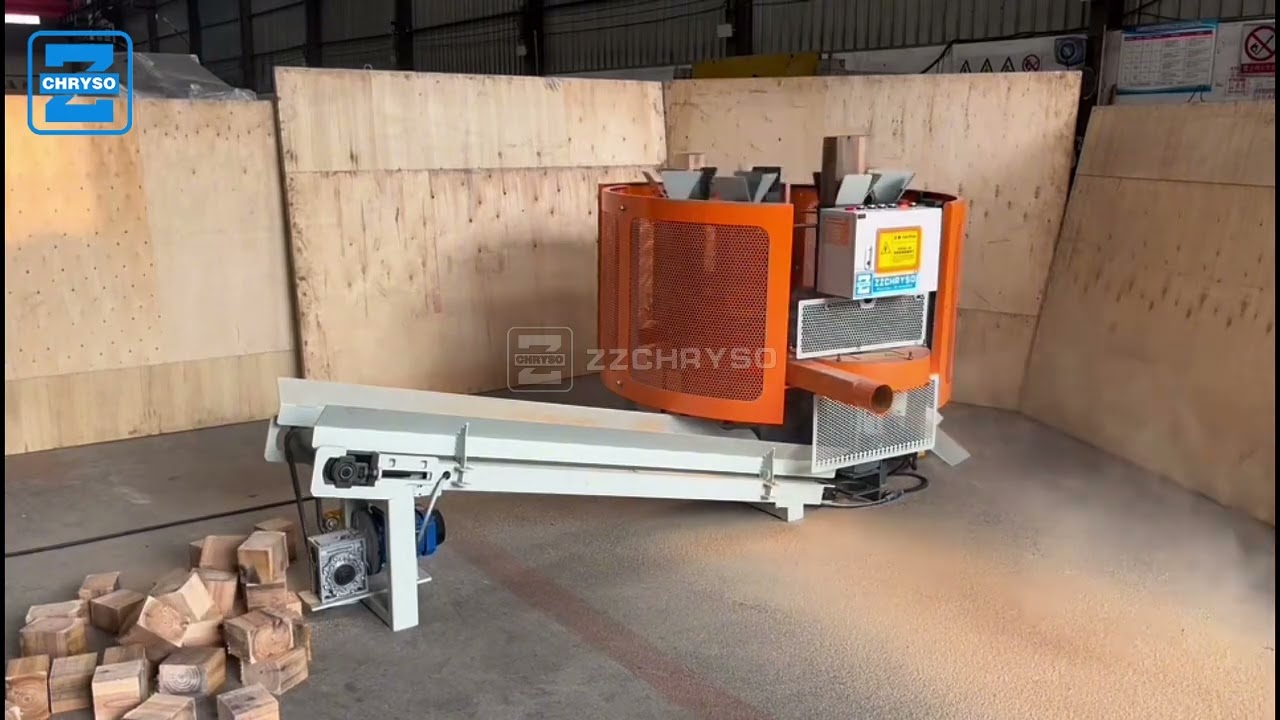 ZZCHRYSO Pallet Block Wood Timber Rotary Cutting Saw Machine
