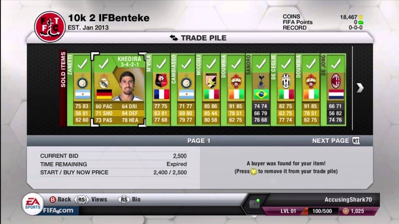 FIFA 13 Ultimate Team Trading 