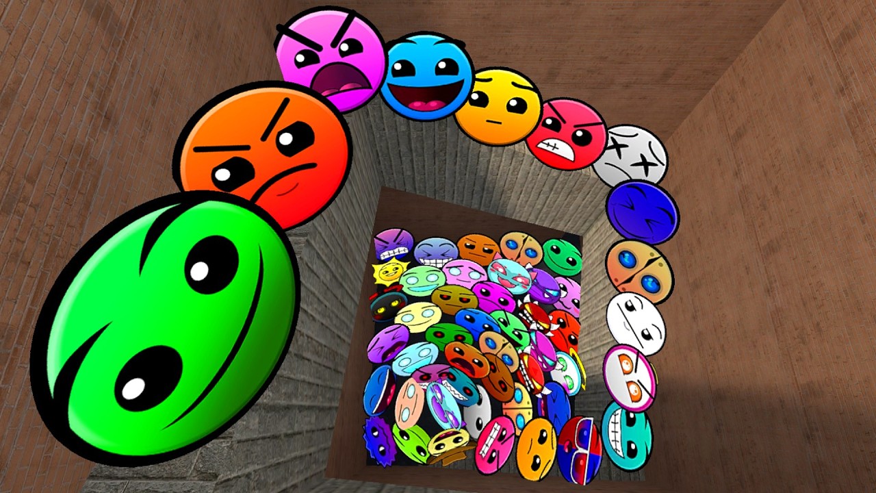 Geometry Dash and Lobotomy Dash Nextbots Family Chase me In Maze Garry's Mod