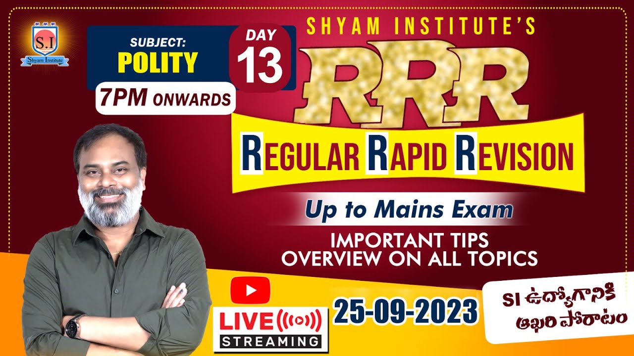 AP SI MAINS |  POLITY | LIVE  | Day-13 | #shyaminstitute