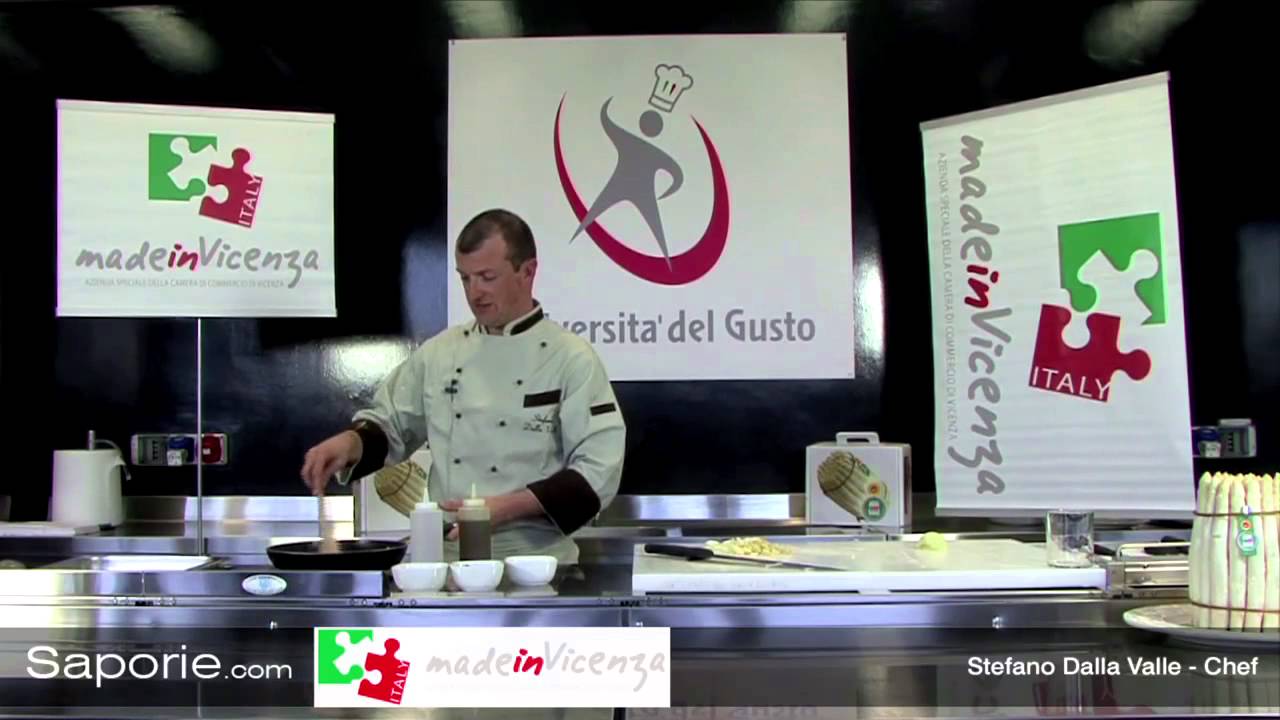 Saporie.com - Branzino d'amo con vaniglia di Thaiti servito con asparagi bianchi di Bassano Dop