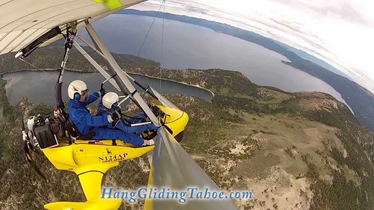 Trike Intro Flight Part1 Takeoff, Climb, and LakeTahoe Ridge