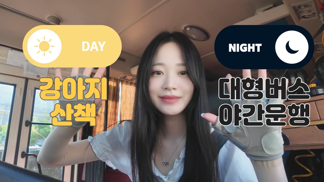 [VLOG] 여자 버스기사의 일과 | 🐶강아지랑 시작→ 야간 버스운행으로 끝🌙 | 현실 브이로그