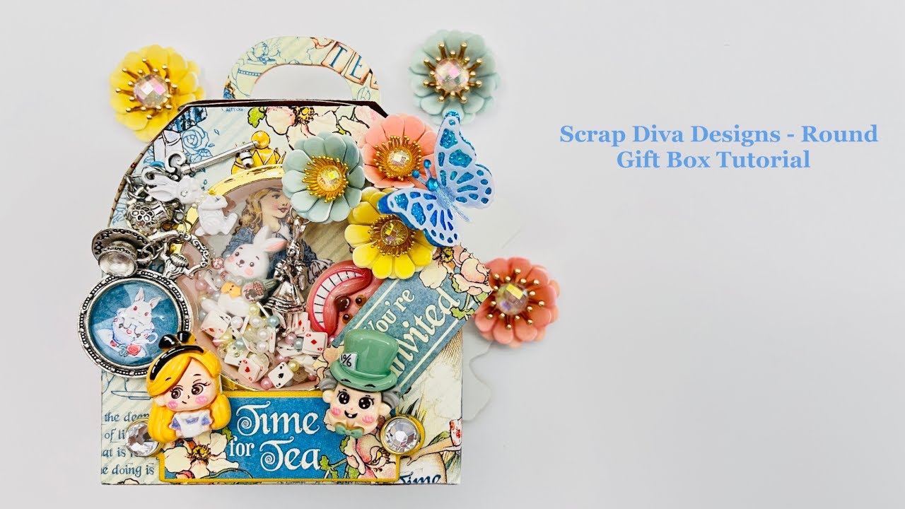Scrap Diva Designs Round Gift Box Tutorial #giftboxtutorial @ScrapDiva29 #scrapdivadesigns #craft