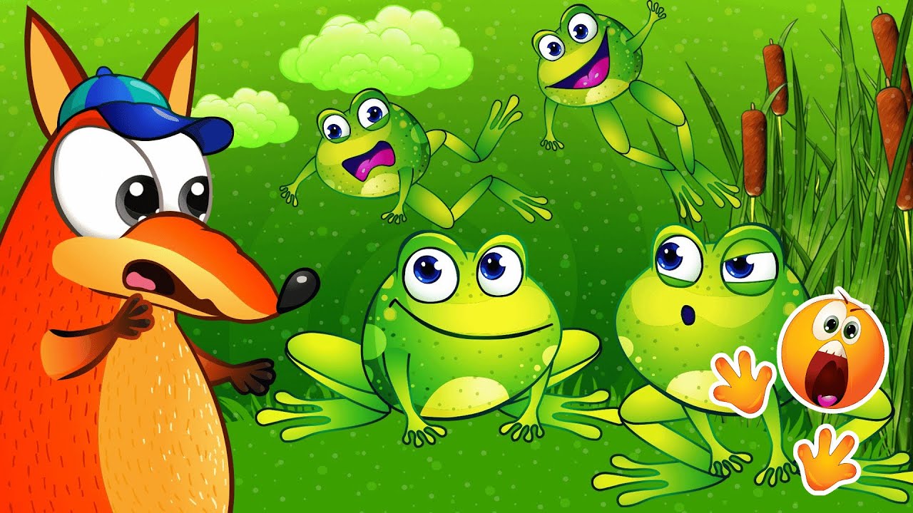 Cinco pequeñas ranas moteadas - Canciones infantiles para niños - Zorro y Pollo
