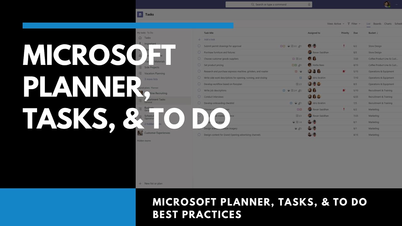 Best Ways to Use Microsoft Planner, Tasks, & To Do | Best Practices Walkthrough
