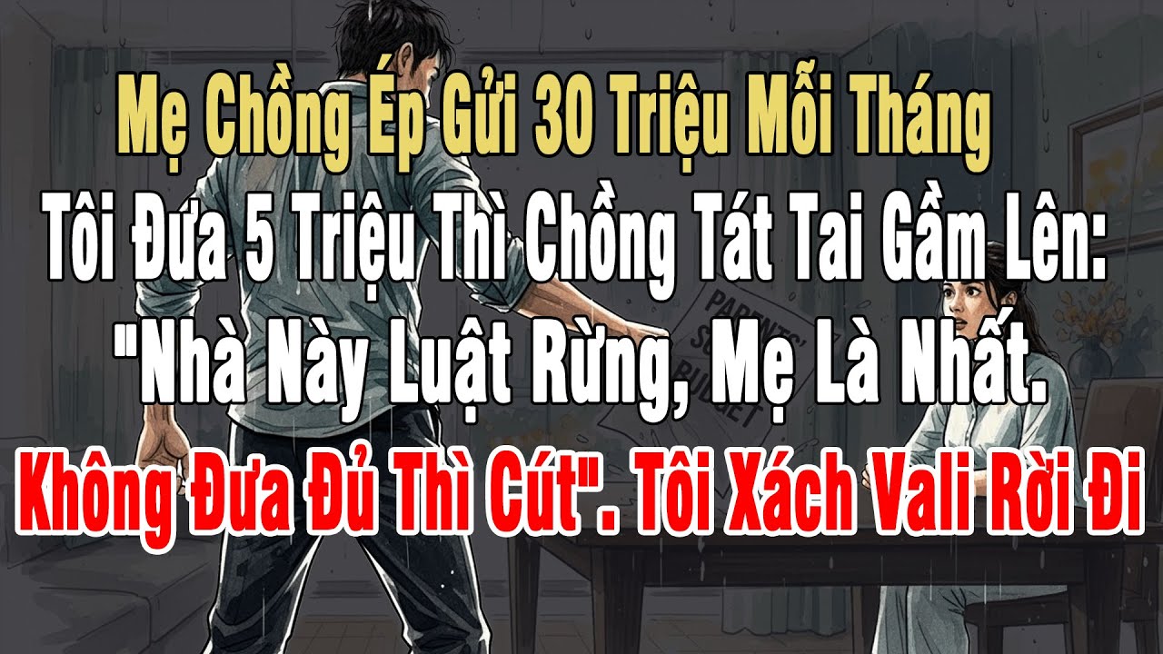 Mẹ Chồng Ép Gửi 30 Triệu Mỗi Tháng, Tôi Đưa 5 Triệu Chồng Tát Tai: 