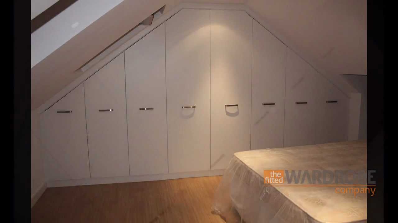 Fitted Wardrobes Sloping Loft Room White Slab