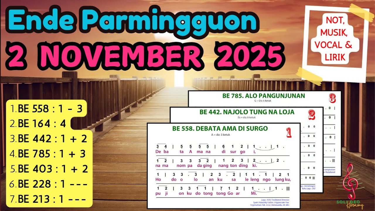 Ende Parmingguon | 2 NOPEMBER 2025 | HKBP | XX DUNG TRINITATIS | Musik, Not, Vocal, dan Lirik