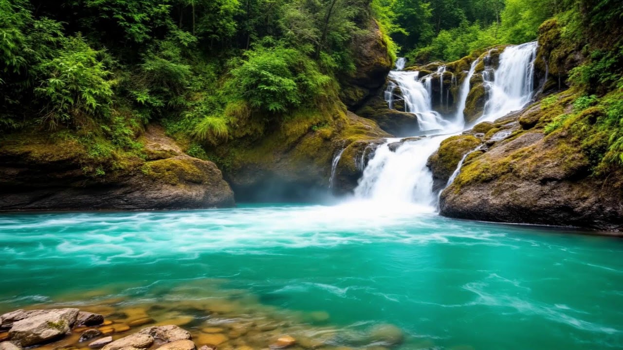 Peaceful Forest Ambience with Tranquil River Flow for Sleep Study Meditation and Inner Peace