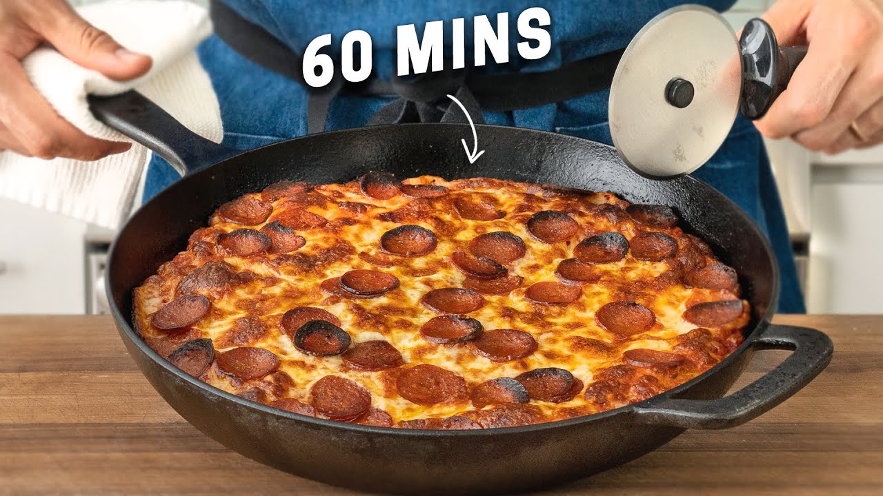 PAN PIZZA IN 1 HOUR (No Mixer)