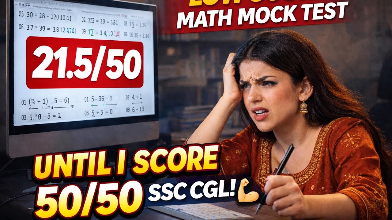 SSC CGL Math Mock 21.5/50 😭 | Posting Till I Score 50/50 💪