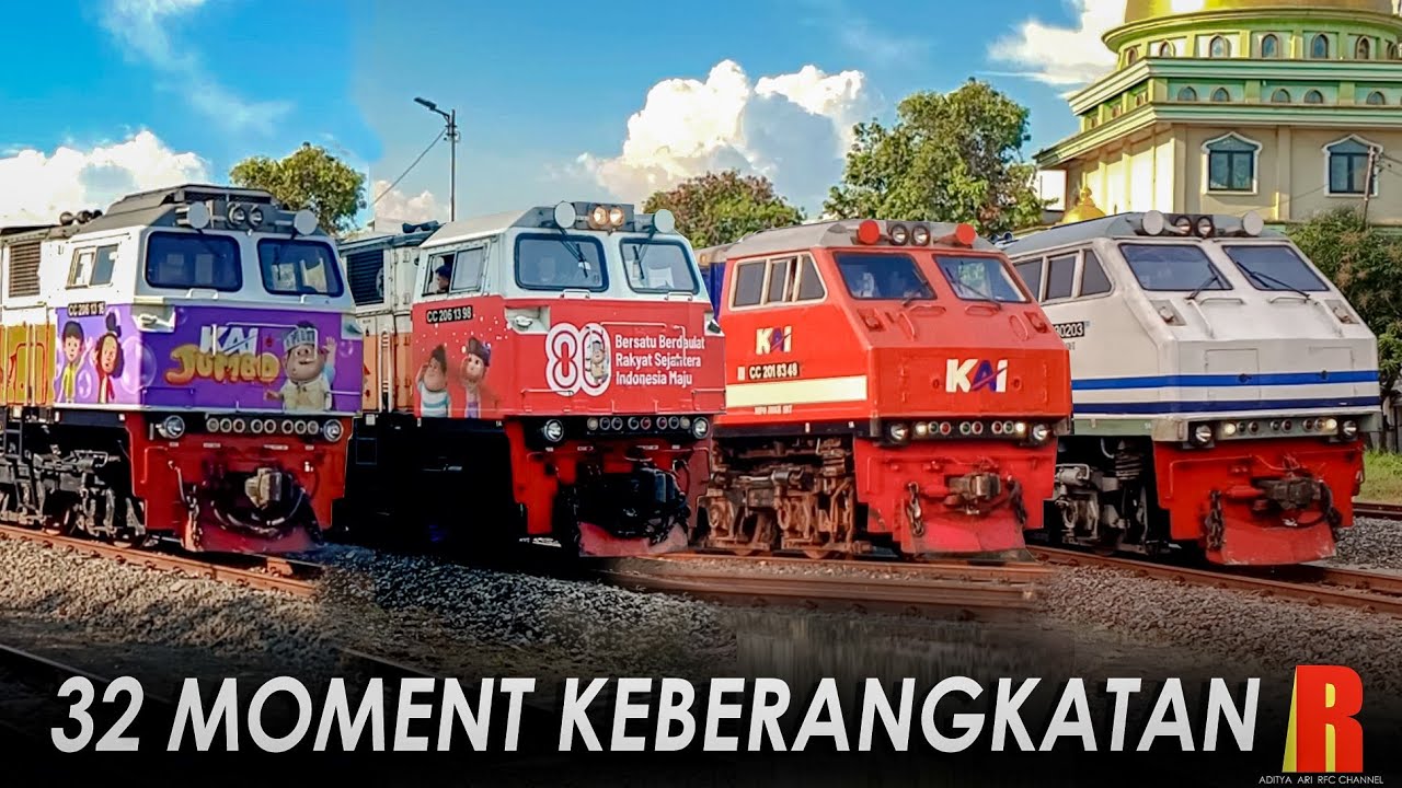 KOMPILASI 32 MOMENT KERETA API BERANGKAT DARI STASIUN!