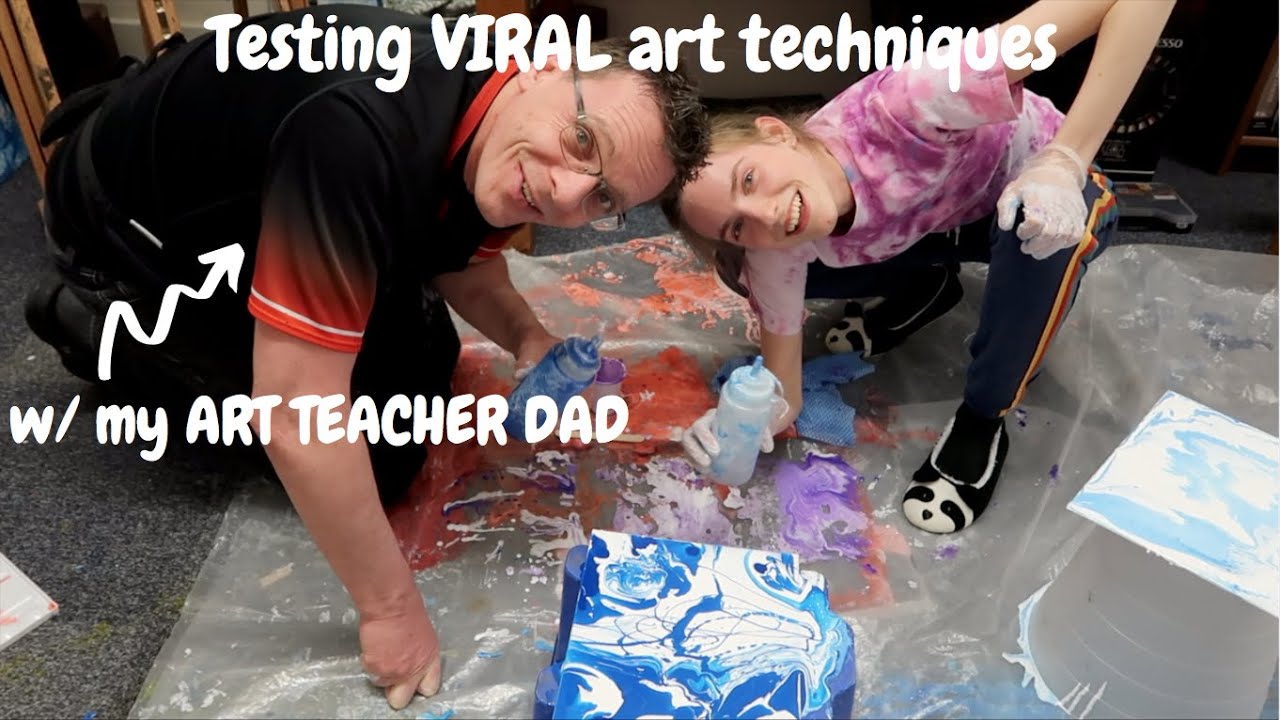 testing viral art techniques with my Art Teacher Dad