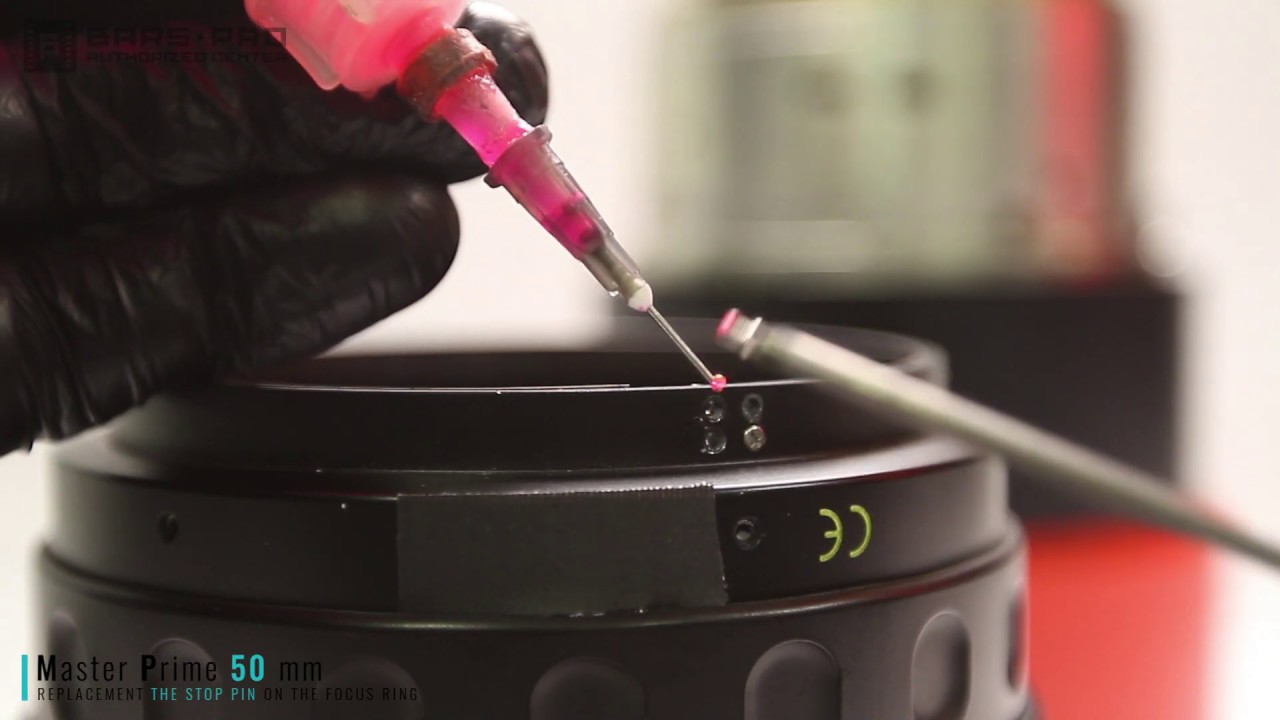 ARRI/ZEISS Master Prime 50 repair and service. The stop pin replacement.